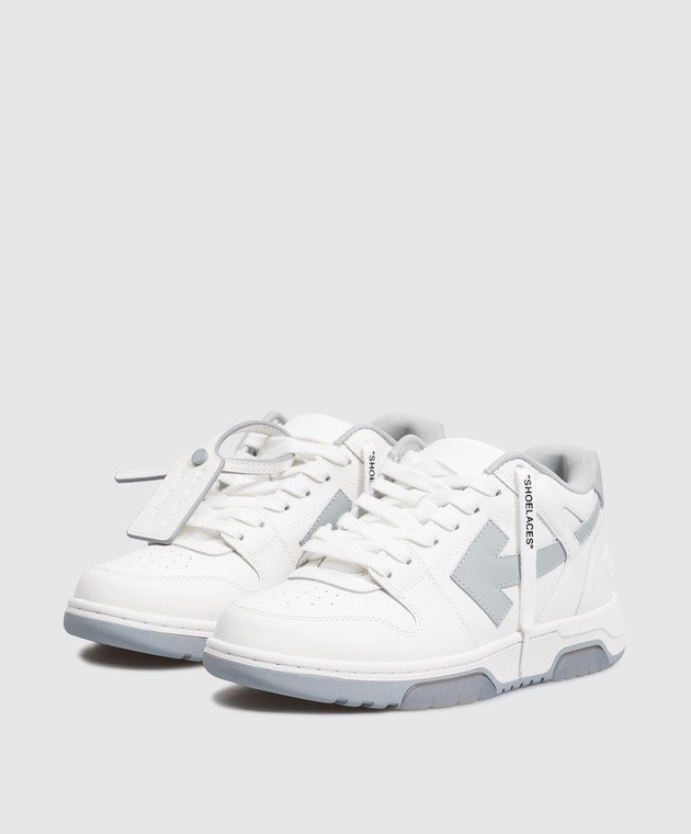 Off-White Білі шкіряні кросівки Out Of Office W259C9L018 зображення 2