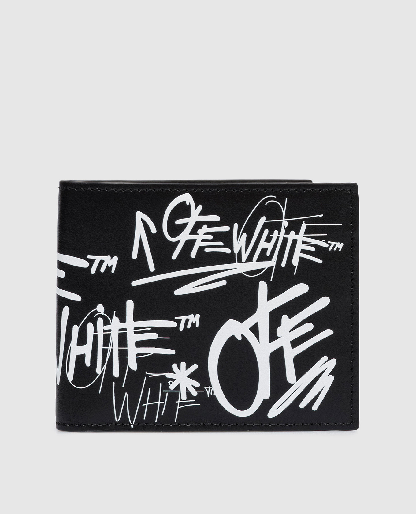 

Черный кожаный портмоне с принтом логотипа, Портмоне