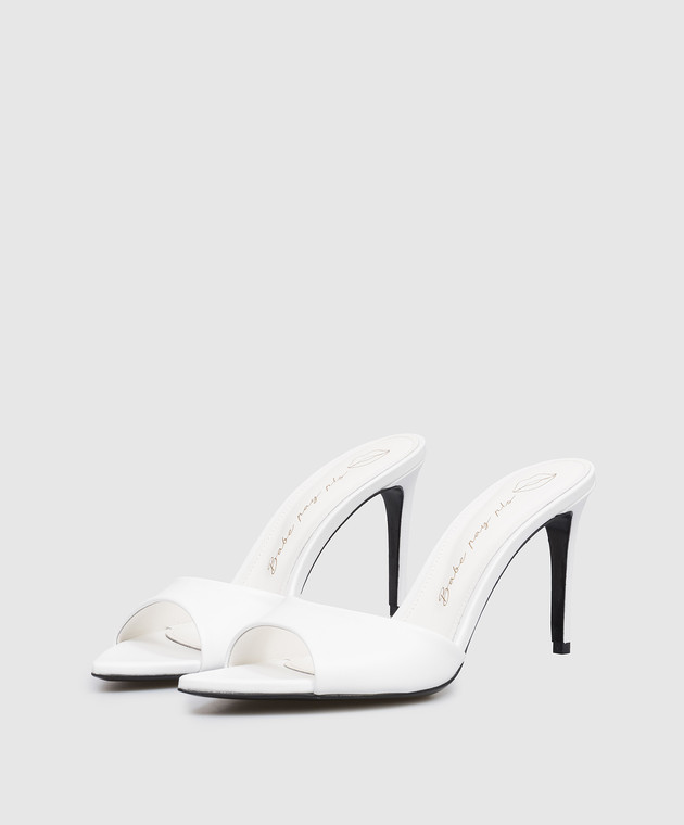 Babe Pay Pls Белые кожаные мюли 205804KO изображение 2