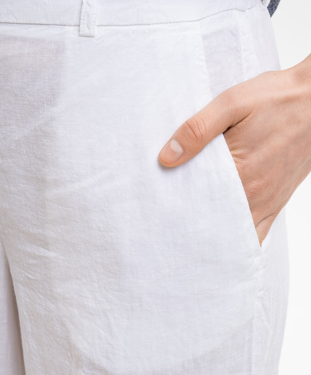 Peserico Білі штани з льону M04393T001617 зображення 5