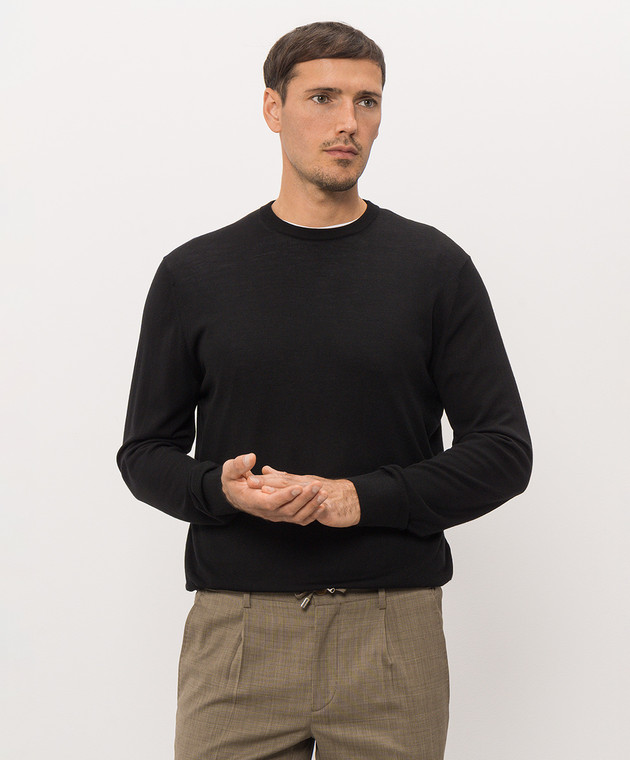Cashmere&Whiskey Чорний джемпер з вовни MU8121318541R зображення 3