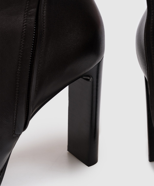 Saint Laurent Коричневые кожаные сапоги VENETIA 823417AADF0 изображение 5