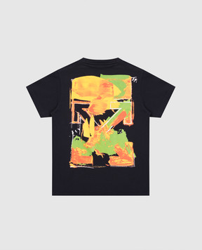 Off-White Детская синяя футболка с принтом эмблемы Arrow Acrylic 44BAA002S26J008