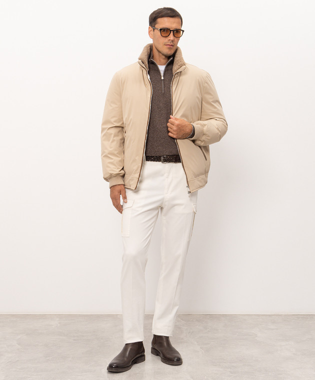 Brunello Cucinelli Коричневий джемпер з кашеміру MQS00124 зображення 2
