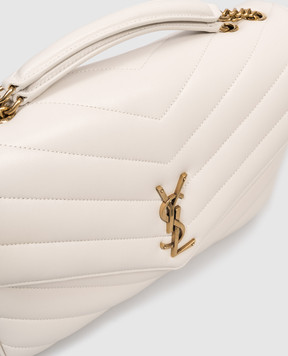 Saint Laurent Шкіряна сумка LOULOU кольору айворі 803541AAEAX