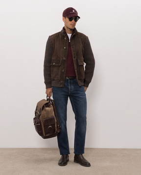 Brunello Cucinelli Бордовый джемпер из кашемира, шелка и льна MSY00124