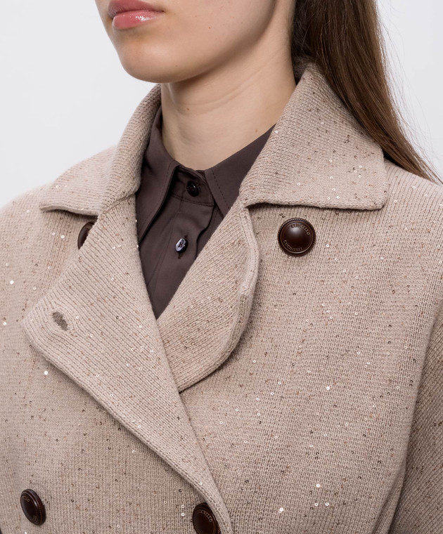 Brunello Cucinelli Бежевий жилет з поясом MDV752716 зображення 5