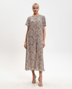 Max Mara Weekend Блакитна сукня міді CRESPO із шовку WKDCRESPO