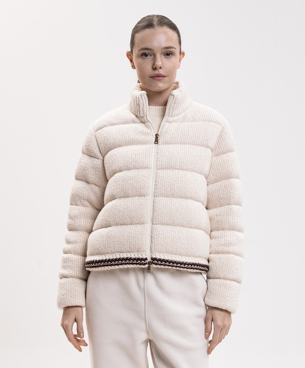 Moncler Пухова куртка кольору айворі L20939B00009N0005 зображення 3