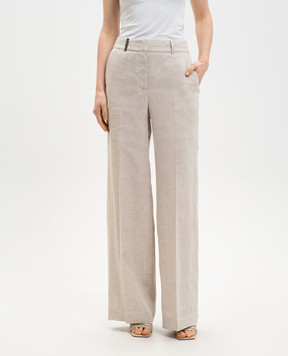 Peserico Бежевые брюки из льна P0433502629