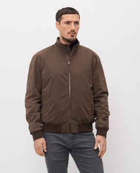 Canali Коричнева комбінована куртка із замшею LE00303O70485