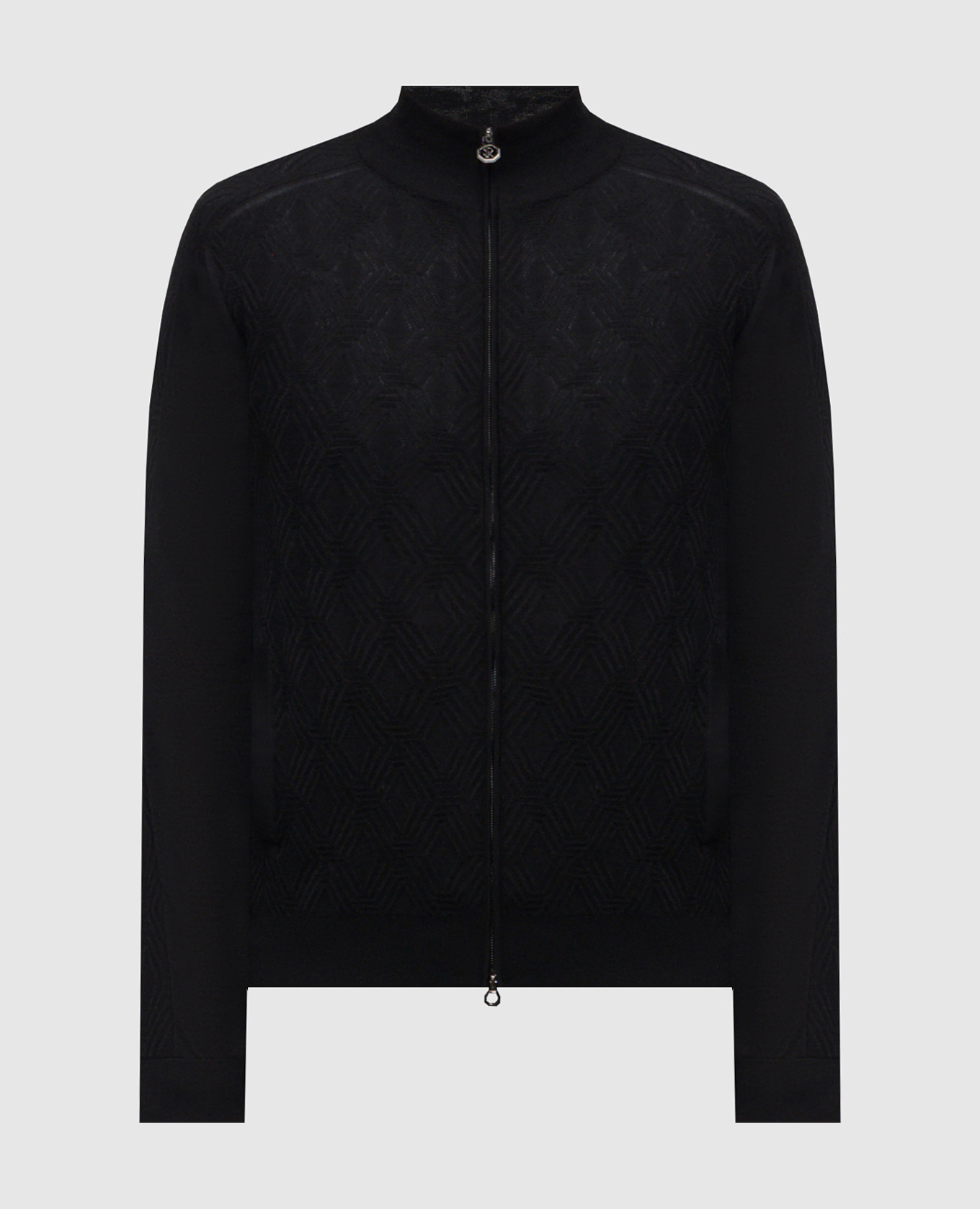 Черный кардиган из кашемира и шелка