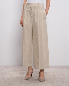 Brunello Cucinelli Бежеві штани з ланцюжком моніль M0F79P9189