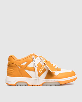 Off-White Оранжевые кожаные кроссовки Out Of Office OMIA189F25LEA002