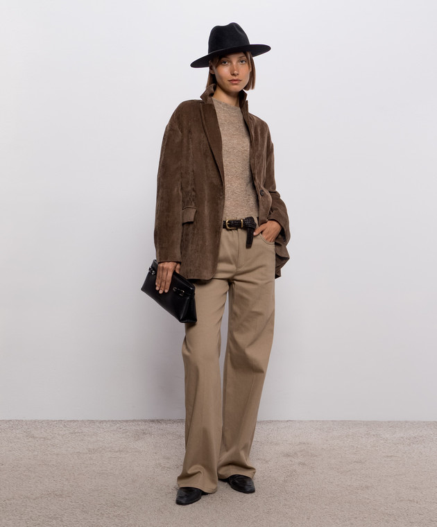 Brunello Cucinelli Бежевый джемпер в узоре MFR491700P изображение 2