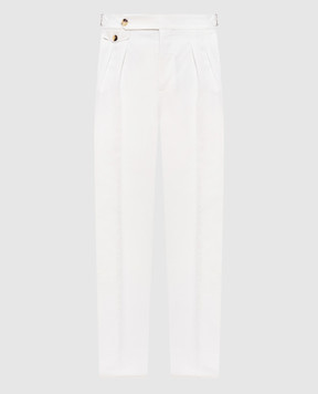 Brunello Cucinelli Белые брюки с льном MH253M5030