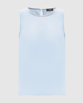 Peserico Блакитний топ із шовку A08893D02372