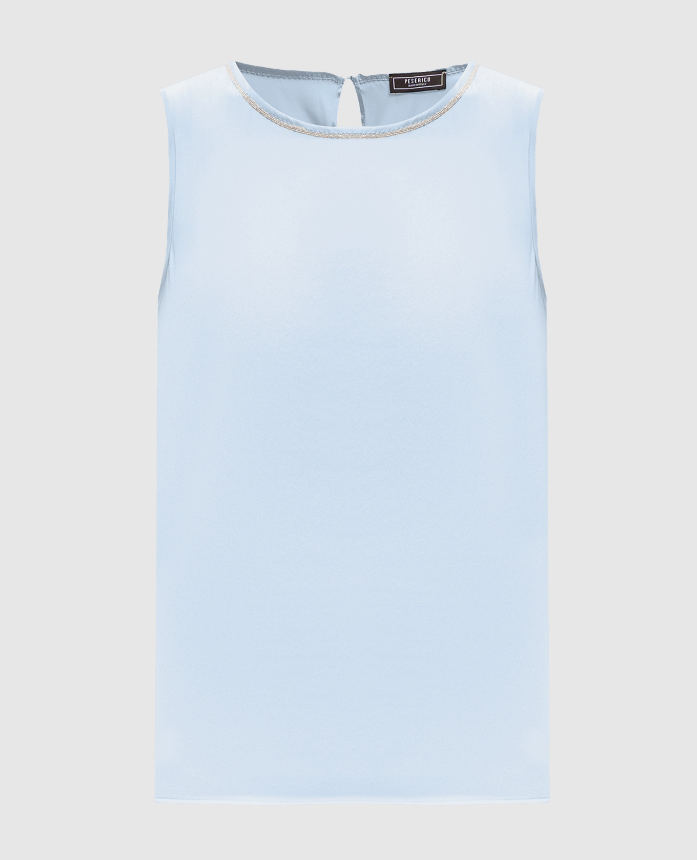 Голубой топ из шелка