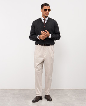 Brunello Cucinelli Сірий кардиган з кашеміру M22203806