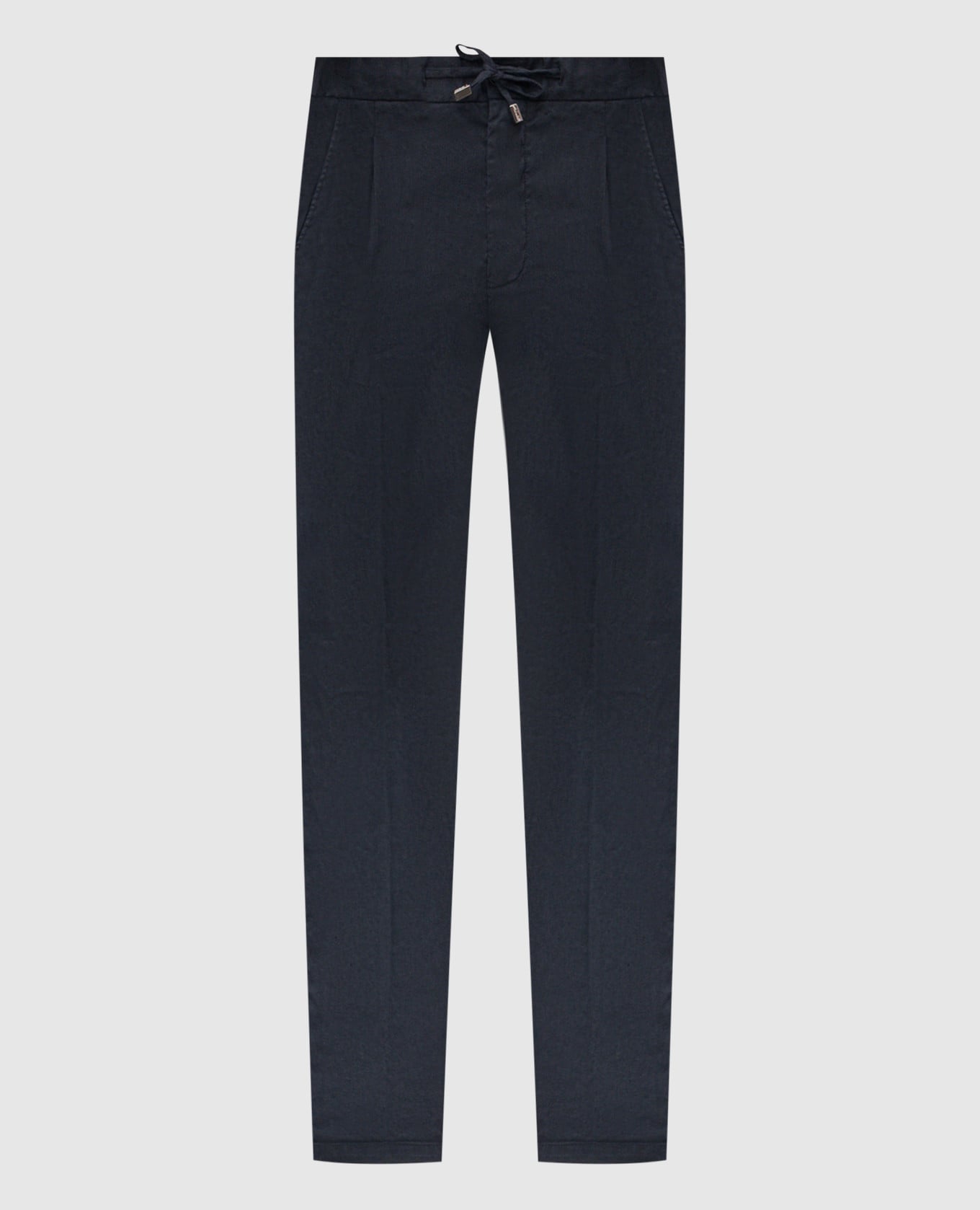 Синие брюки с льном