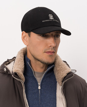 Brunello Cucinelli Черная кепа с вышивкой M252D9850