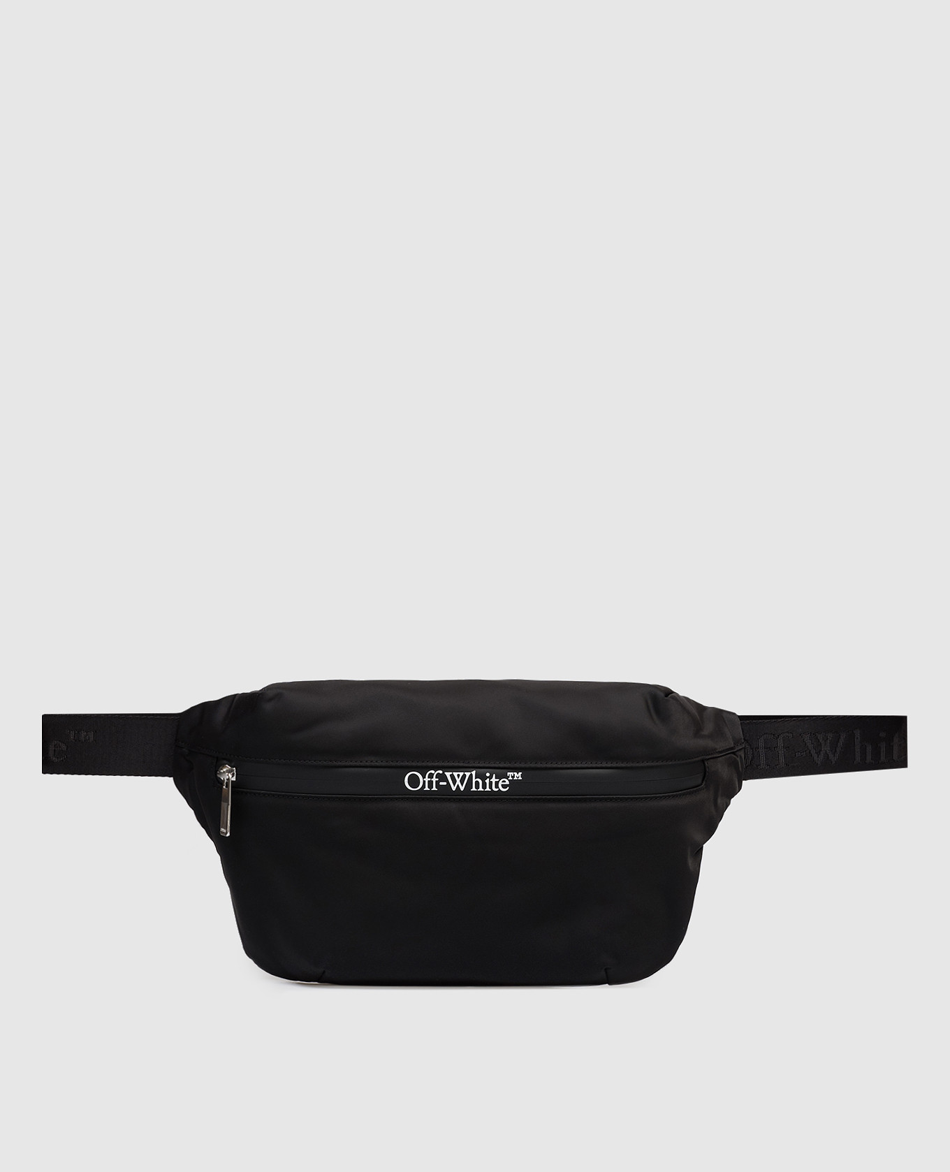 Черная поясная сумка с принтом логотипа