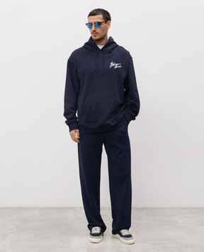 Balmain Синє худі з логотипом GH1JR007BD40