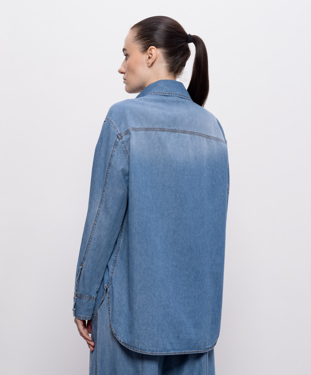 Ermanno Scervino Life Синя сорочка з ефектом деніму D484K700YKRI зображення 4