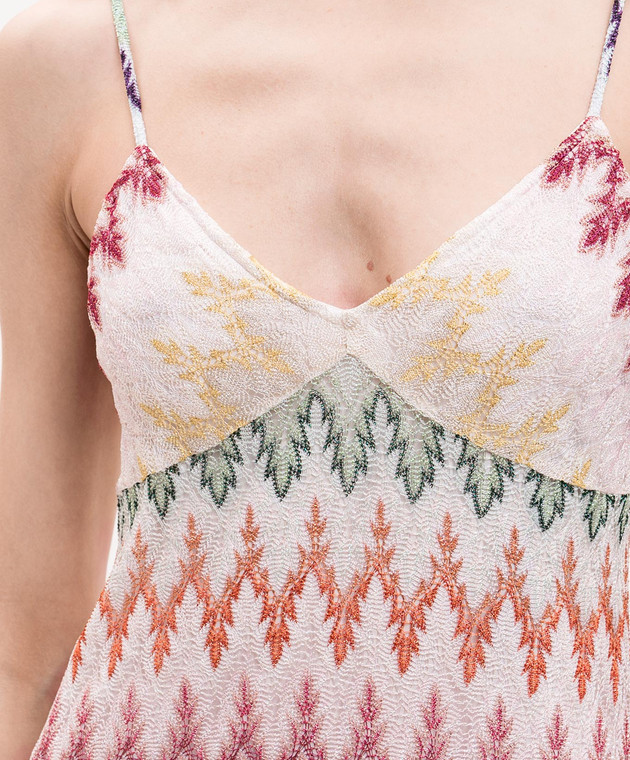 Missoni Білий сарафан з оборкою у візерунок DS26SG40BR015I зображення 5