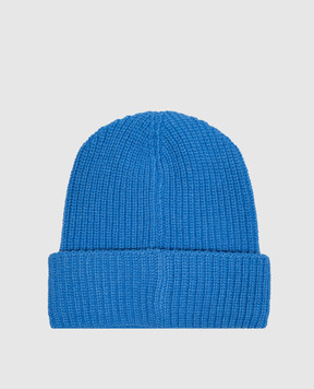 Moncler ENFANT Детская голубая шапка из шерсти и кашемира L29543B00016M4281