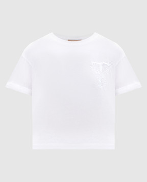 Twinset Біла футболка з вишивкою монограми 261TT2380