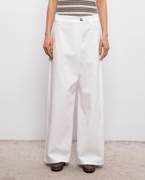 Brunello Cucinelli Белые джинсы с цепочкой мониль ML120P9208