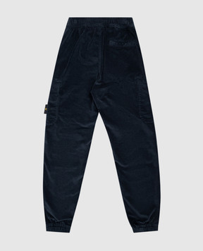 Stone Island Дитячі сині вельветові джогери-карго з патчем логотипа L2S163100005S019914