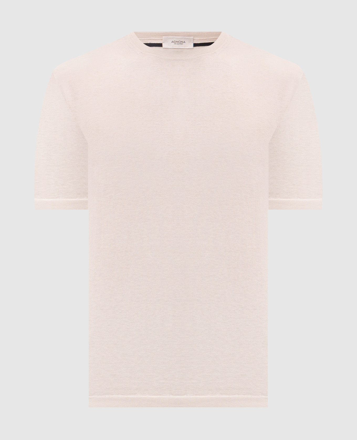 Бежевая футболка с шелком