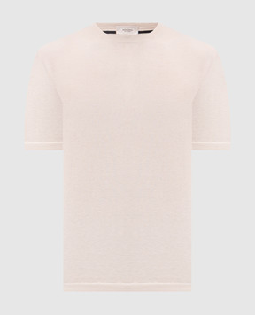 Agnona Бежева футболка з шовком KT11U150Q1812