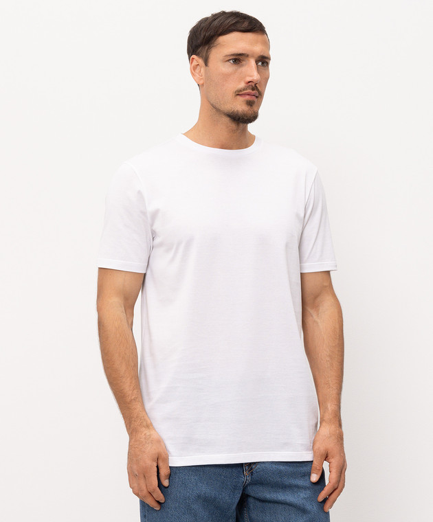 Cashmere&Whiskey Белая футболка с принтом логотипа TSHIRT изображение 2