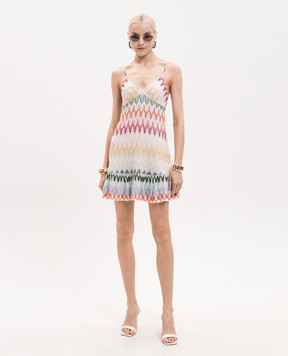 Missoni Белый сарафан с оборкой в узоре DS26SG40BR015I