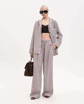 Dolce&Gabbana Коричневі штани в смужку FTDJDTFR52K
