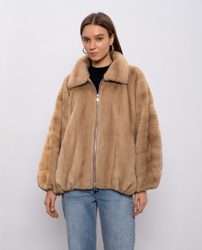 Rindi Бежевая шуба из меха норки 117VFL25