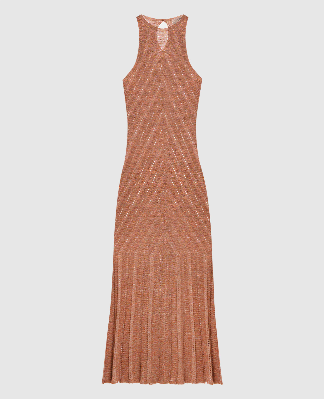 Розовое платье с леном с люрексом