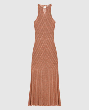 Twinset Рожева сукня з льоном з люрексом 261TT3213