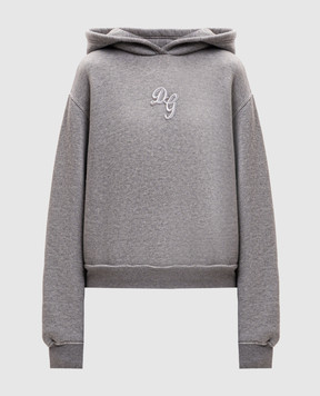 Dolce&Gabbana Сіре худі з нашивкою монограми F9S47ZGDDME