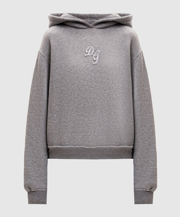Dolce&Gabbana Сіре худі з нашивкою монограми F9S47ZGDDME
