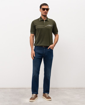 Stefano Ricci Зелене поло із шовку з логотипом K616434Z33F26104