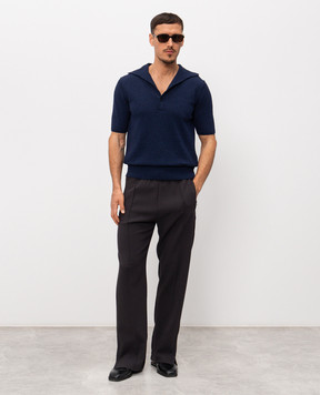 Dolce&Gabbana Синє поло з вишивкою монограми GXZBHZJGMGX