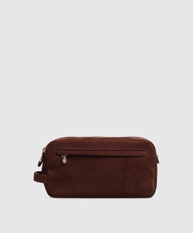 Brunello Cucinelli Коричневий замшевий несесер MWSFBU334 зображення 2