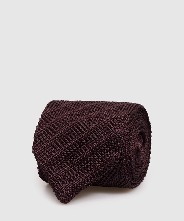Brunello Cucinelli Бордовый галстук из шелка MY8640018