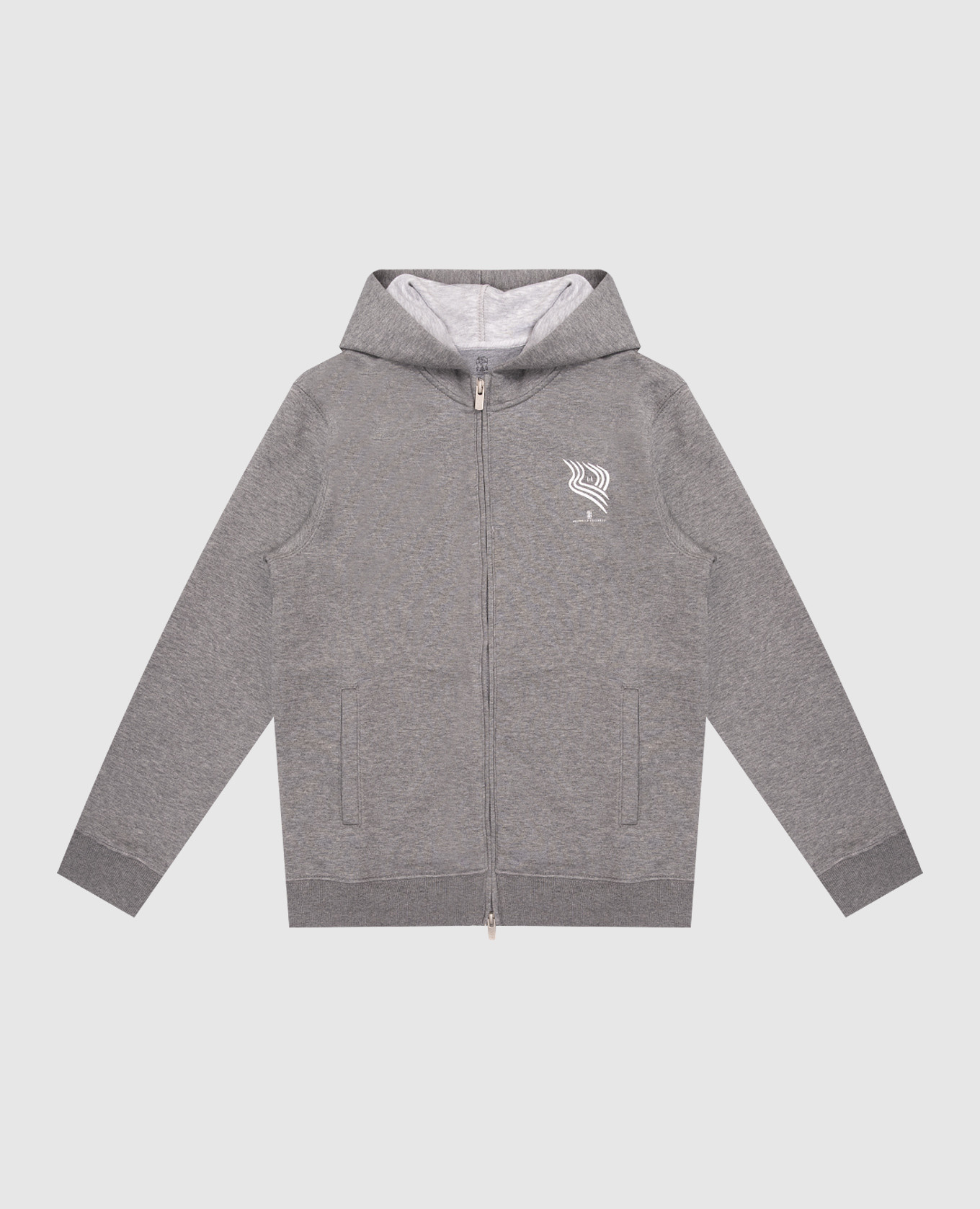 Детская серая спортивная куртка с принтом