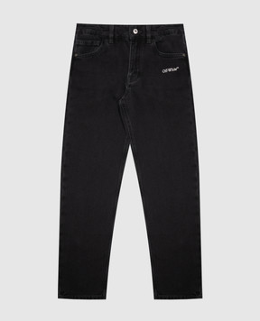 Off-White Детские черные джинсы Diagonal Marker 44BYA005F26D001