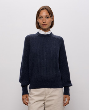 Brunello Cucinelli Синий свитер с шерстью MPG737800